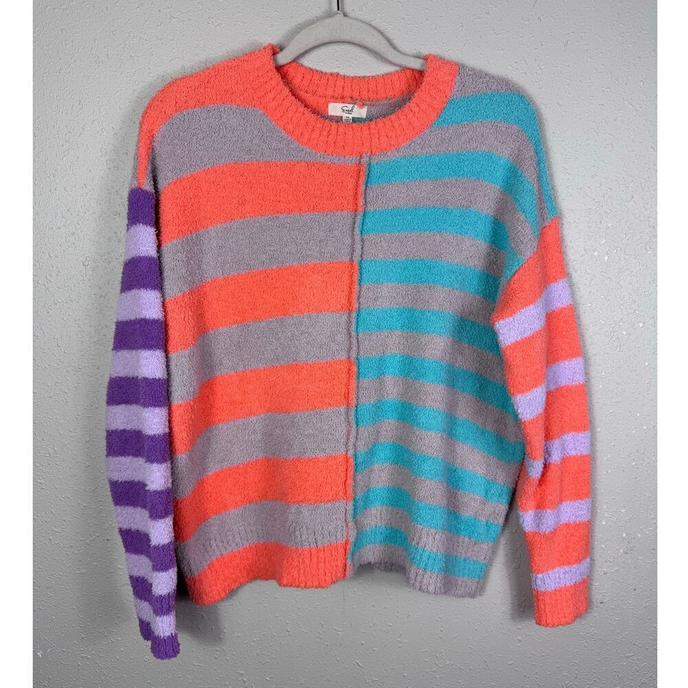 Easel Colorful Striped Sweater Womens Size Medium